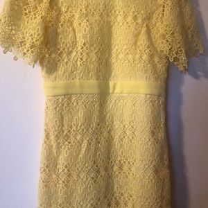 Red dress boutique yellow lace dress